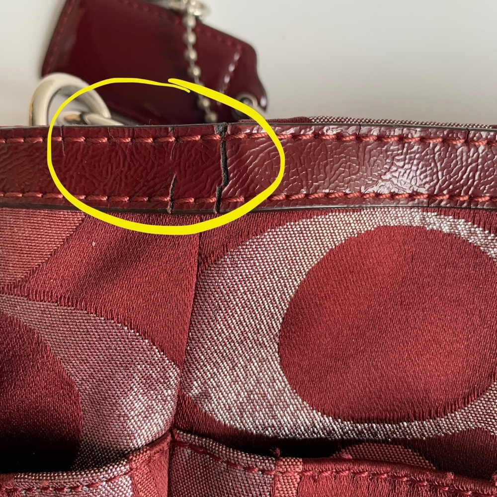 Extra Large Coach Burgundy Shoulder Bag or Cross Body - Picture 12 of 13